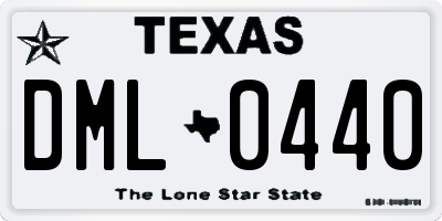 TX license plate DML0440
