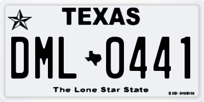 TX license plate DML0441