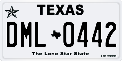 TX license plate DML0442