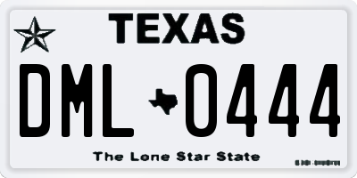 TX license plate DML0444