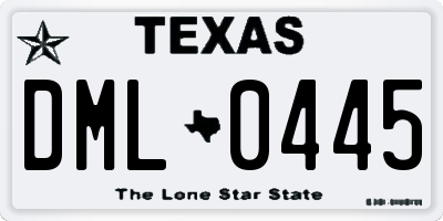 TX license plate DML0445