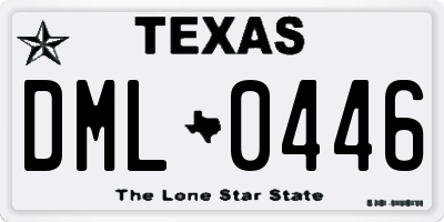 TX license plate DML0446