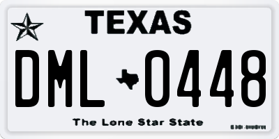 TX license plate DML0448