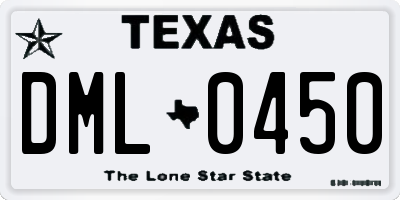 TX license plate DML0450