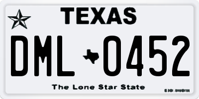 TX license plate DML0452