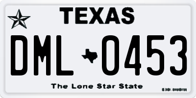 TX license plate DML0453
