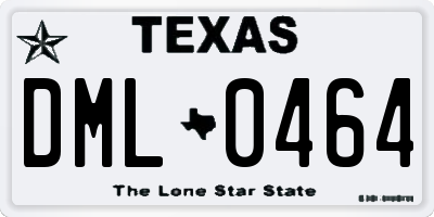 TX license plate DML0464