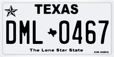 TX license plate DML0467