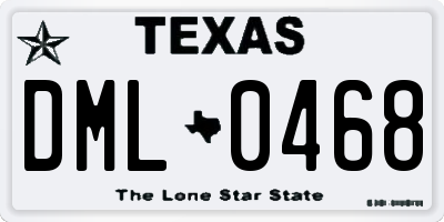 TX license plate DML0468