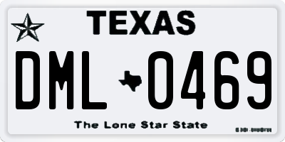 TX license plate DML0469