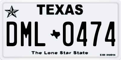 TX license plate DML0474