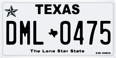 TX license plate DML0475