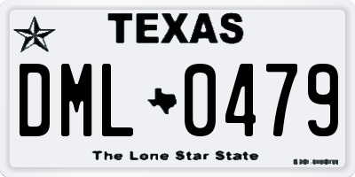 TX license plate DML0479