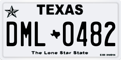 TX license plate DML0482