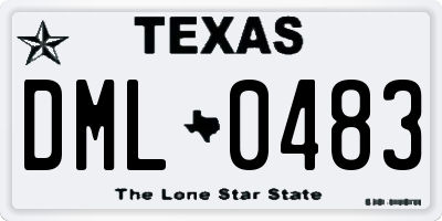 TX license plate DML0483