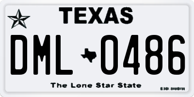 TX license plate DML0486