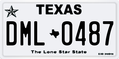 TX license plate DML0487