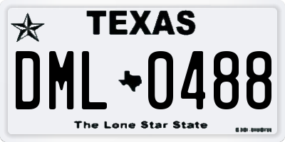 TX license plate DML0488