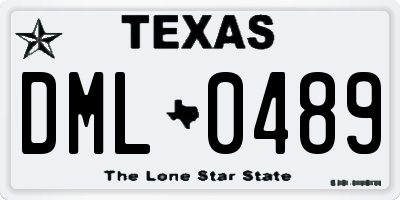 TX license plate DML0489