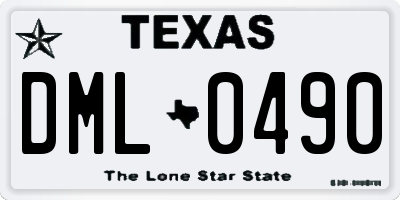 TX license plate DML0490