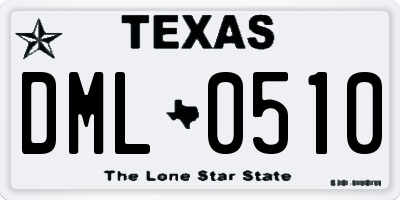 TX license plate DML0510