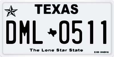 TX license plate DML0511