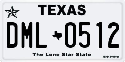 TX license plate DML0512