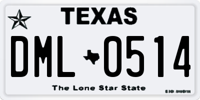 TX license plate DML0514