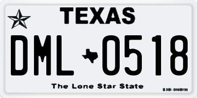 TX license plate DML0518