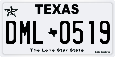TX license plate DML0519