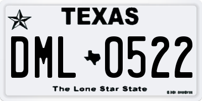 TX license plate DML0522