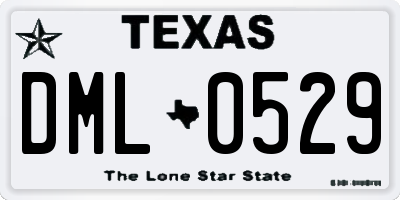 TX license plate DML0529