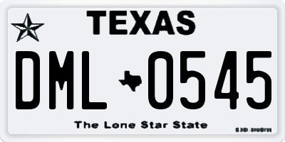 TX license plate DML0545
