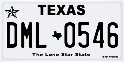 TX license plate DML0546