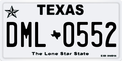 TX license plate DML0552