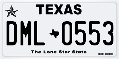 TX license plate DML0553