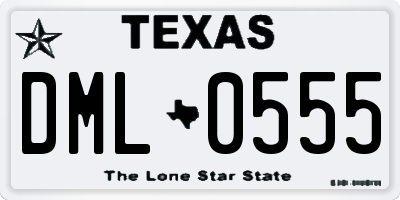 TX license plate DML0555