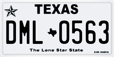 TX license plate DML0563