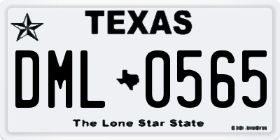 TX license plate DML0565