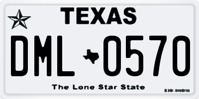 TX license plate DML0570