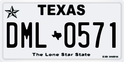 TX license plate DML0571