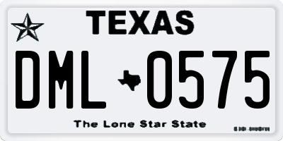 TX license plate DML0575