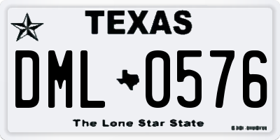 TX license plate DML0576