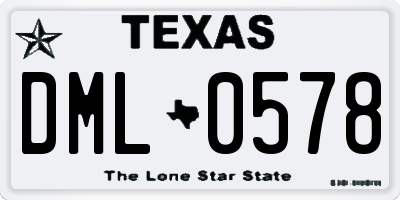 TX license plate DML0578
