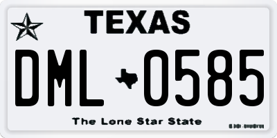 TX license plate DML0585