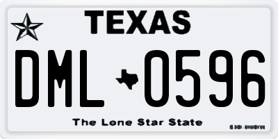 TX license plate DML0596