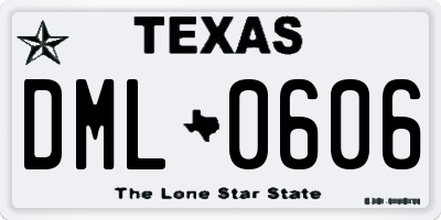 TX license plate DML0606