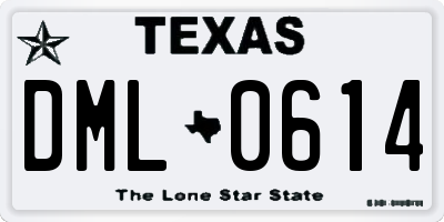 TX license plate DML0614