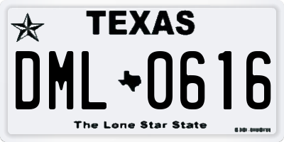 TX license plate DML0616