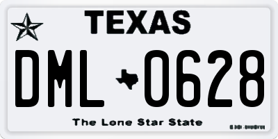 TX license plate DML0628